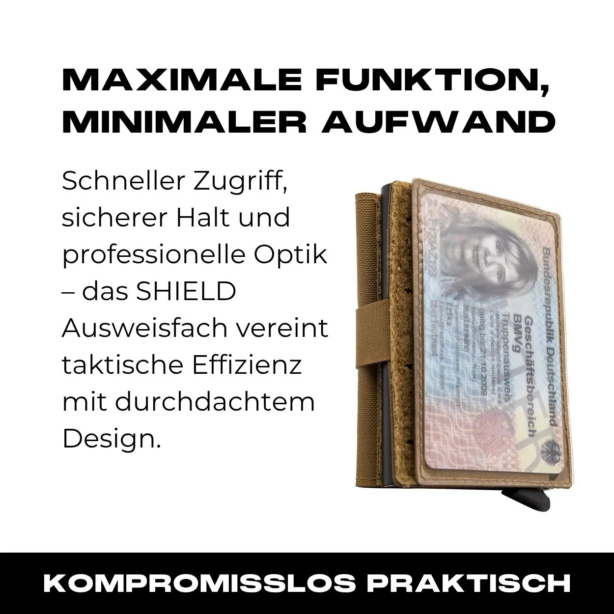 Ausweisfach mit Hakenklett in Coyote - Image 10