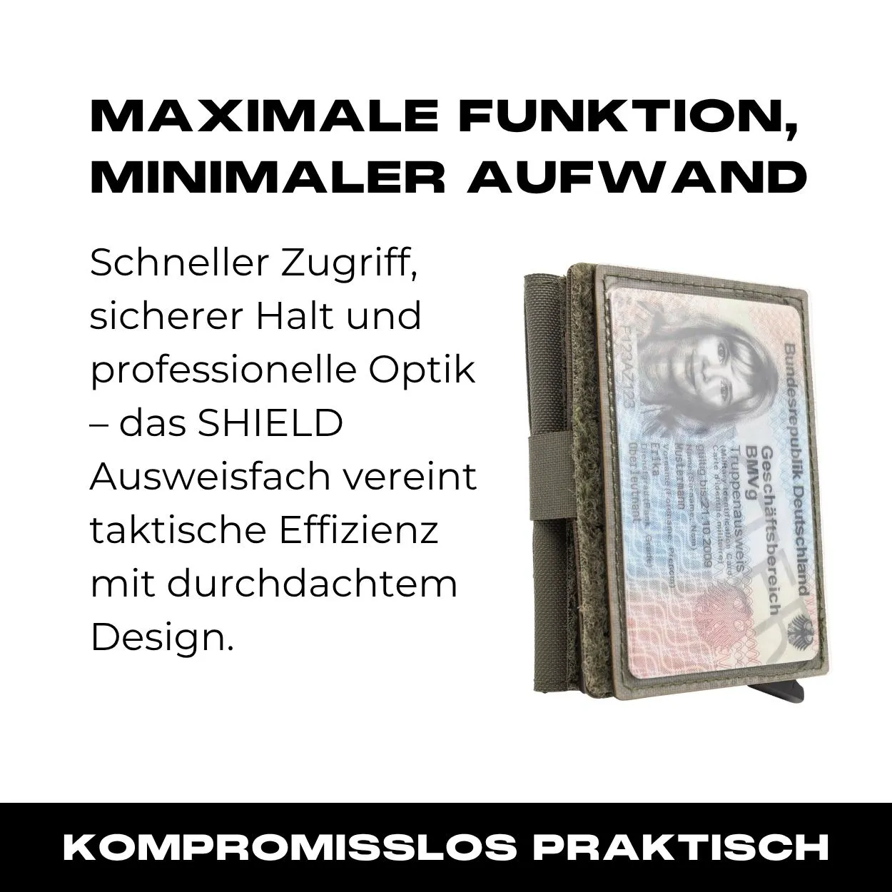 Ausweisfach mit Hakenklett in Steingrau Oliv - Image 10