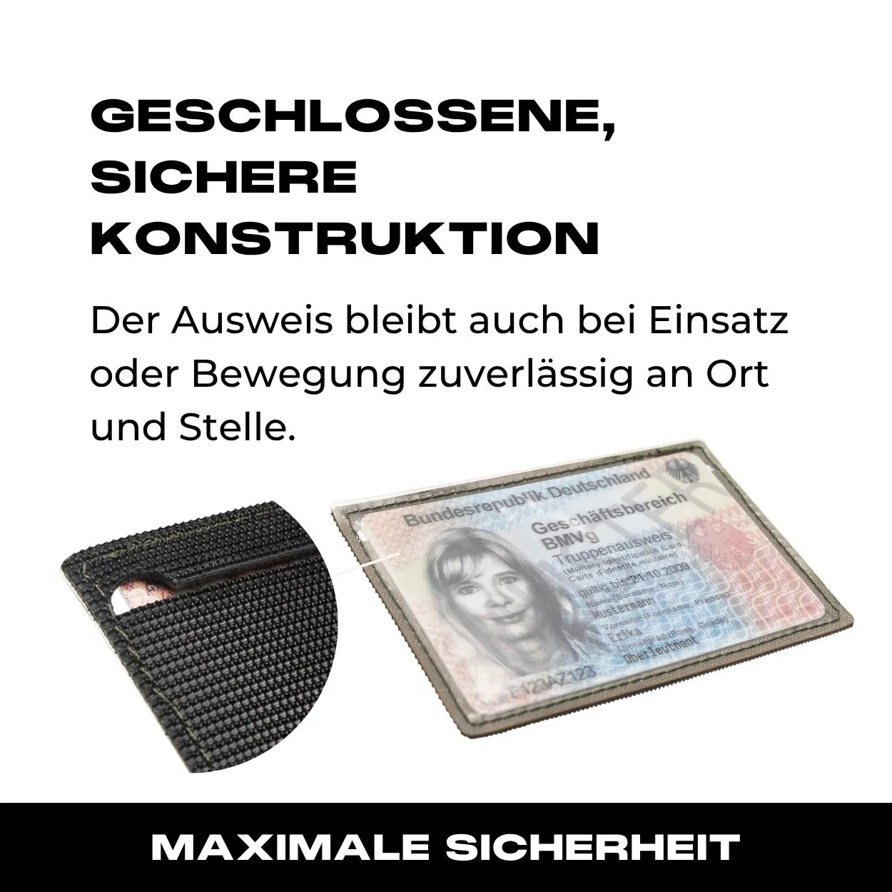 Ausweisfach mit Hakenklett in Steingrau Oliv - Image 3