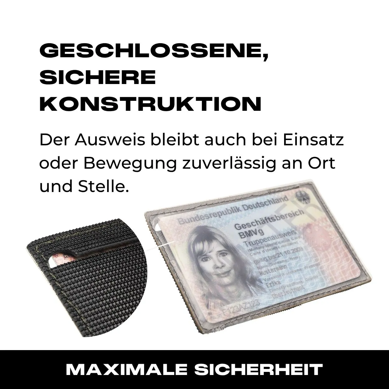 Ausweisfach mit Hakenklett in Wolfgrey - Image 3