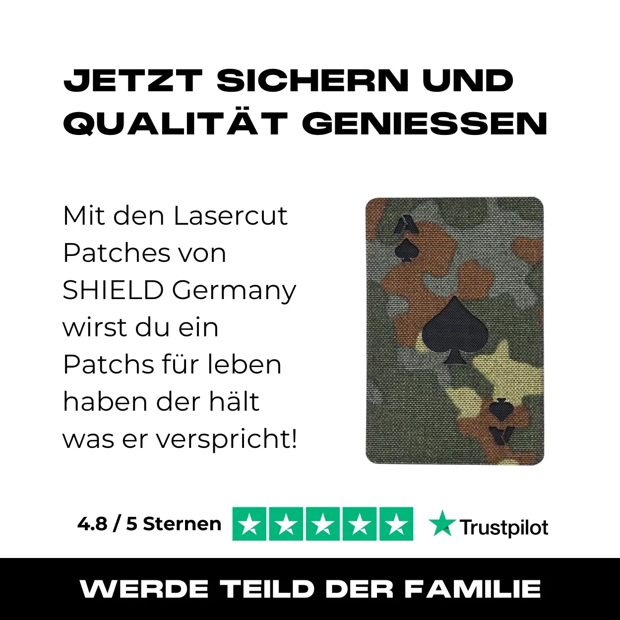 Lasercut Patch - Ace of Spades - 5 Farben Flecktarn - Image 7