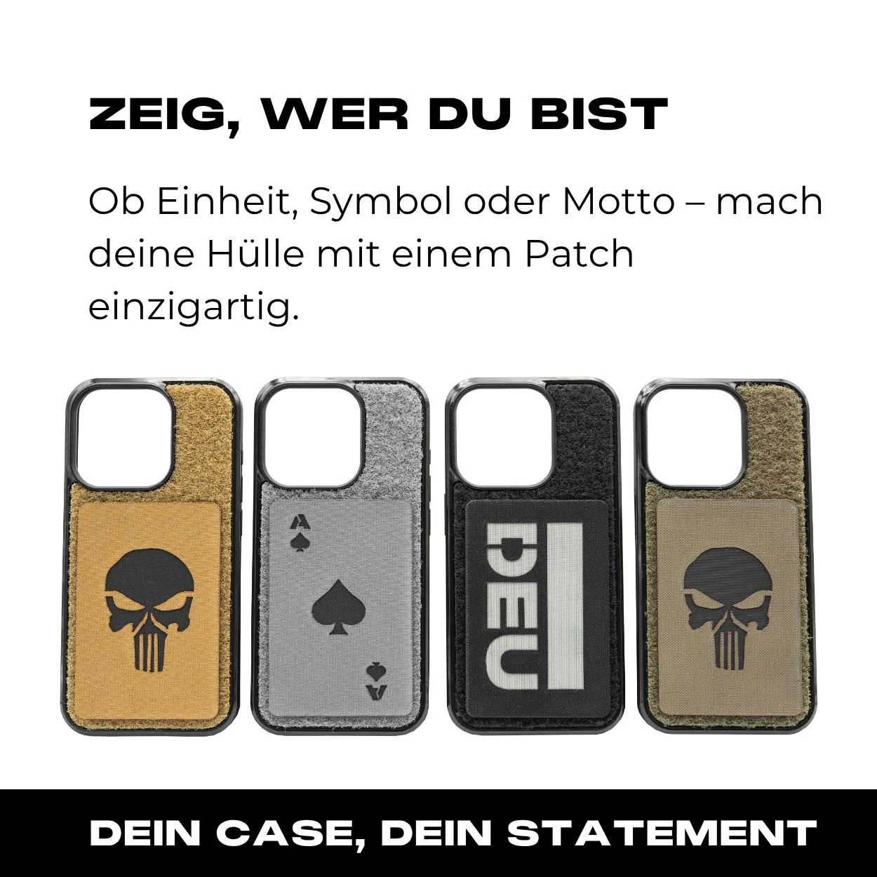 Tactical Case mit Steingrau Oliv Flauschklett - iPhone 14 Reihe - Image 4