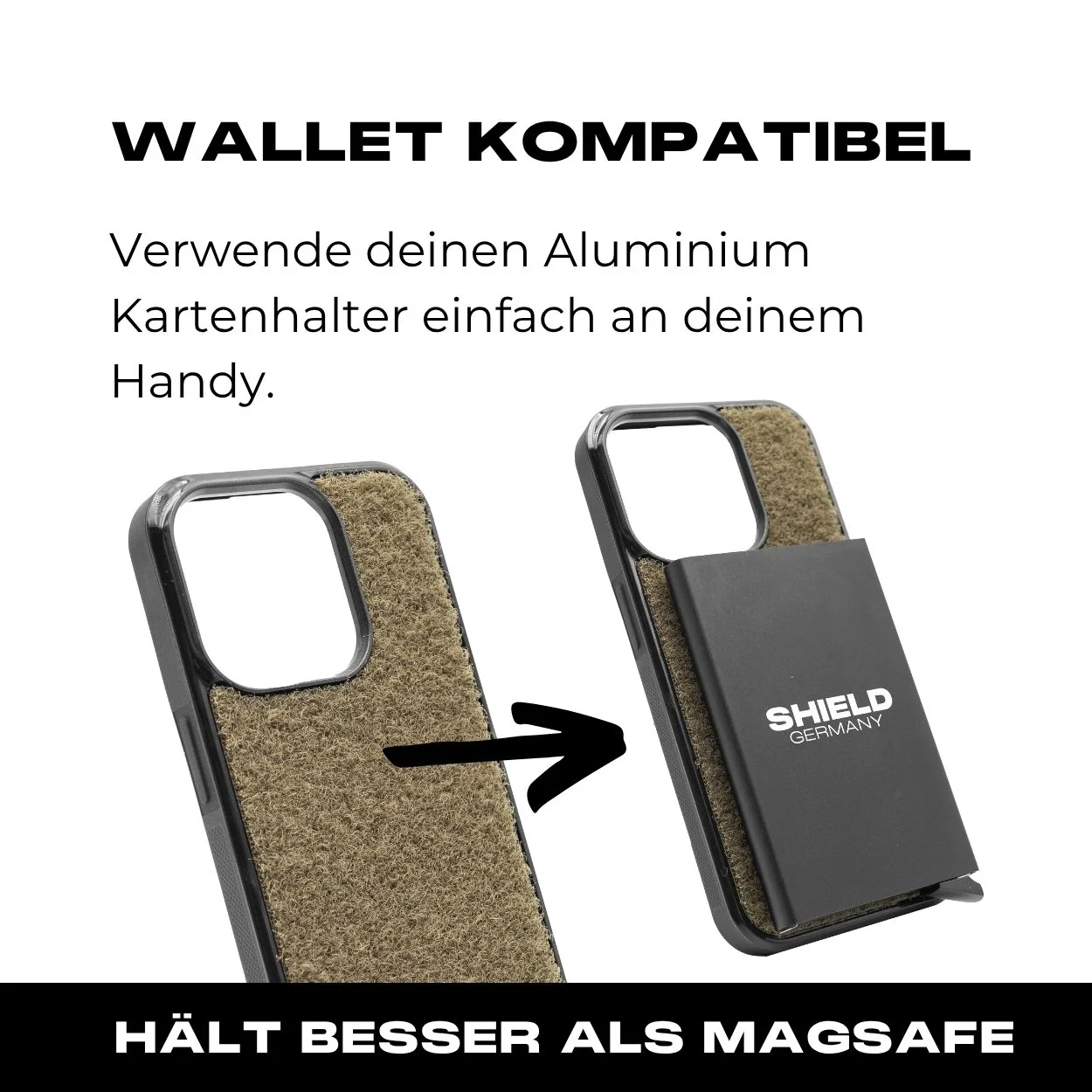 Tactical Case mit Steingrau Oliv Flauschklett - iPhone 15 Reihe - Image 5