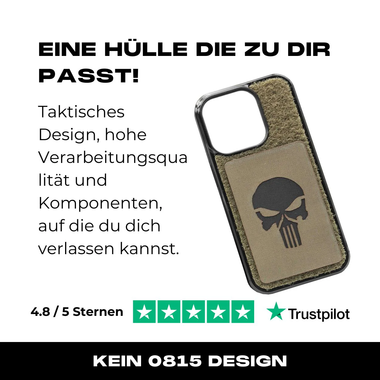 Tactical Case mit Steingrau Oliv Flauschklett - iPhone 15 Reihe - Image 7