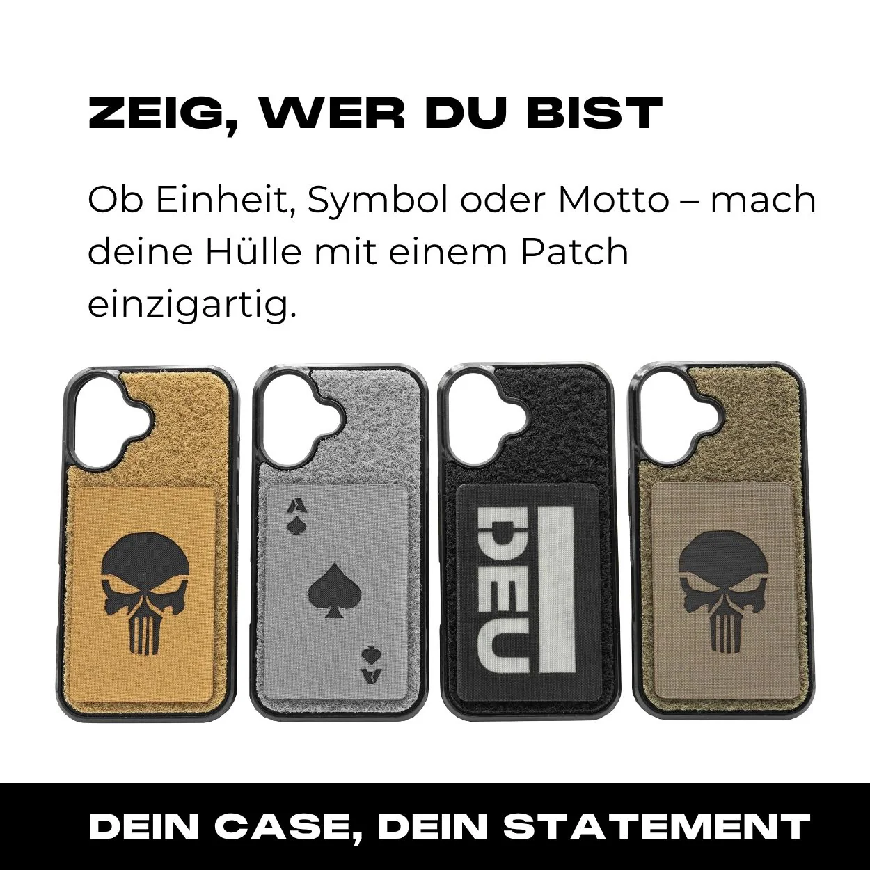 Tactical Case mit Steingrau Oliv Flauschklett - iPhone 16 Reihe - Image 4