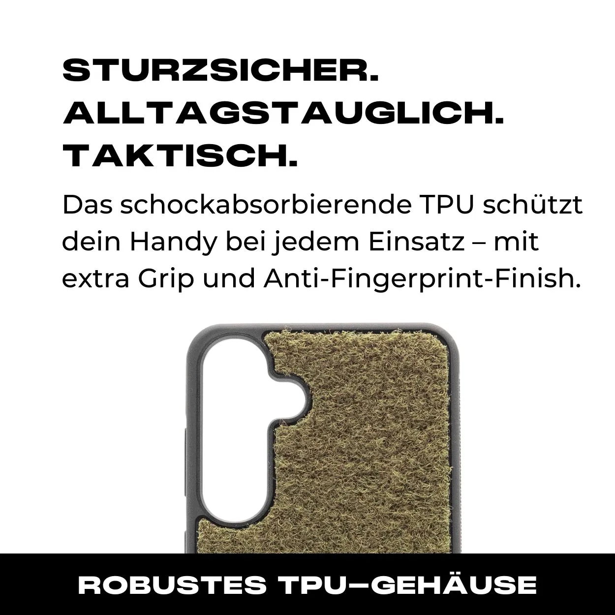 Tactical Case mit Steingrau Oliv Flauschklett - Samsung Galaxy S25 Reihe - Image 3