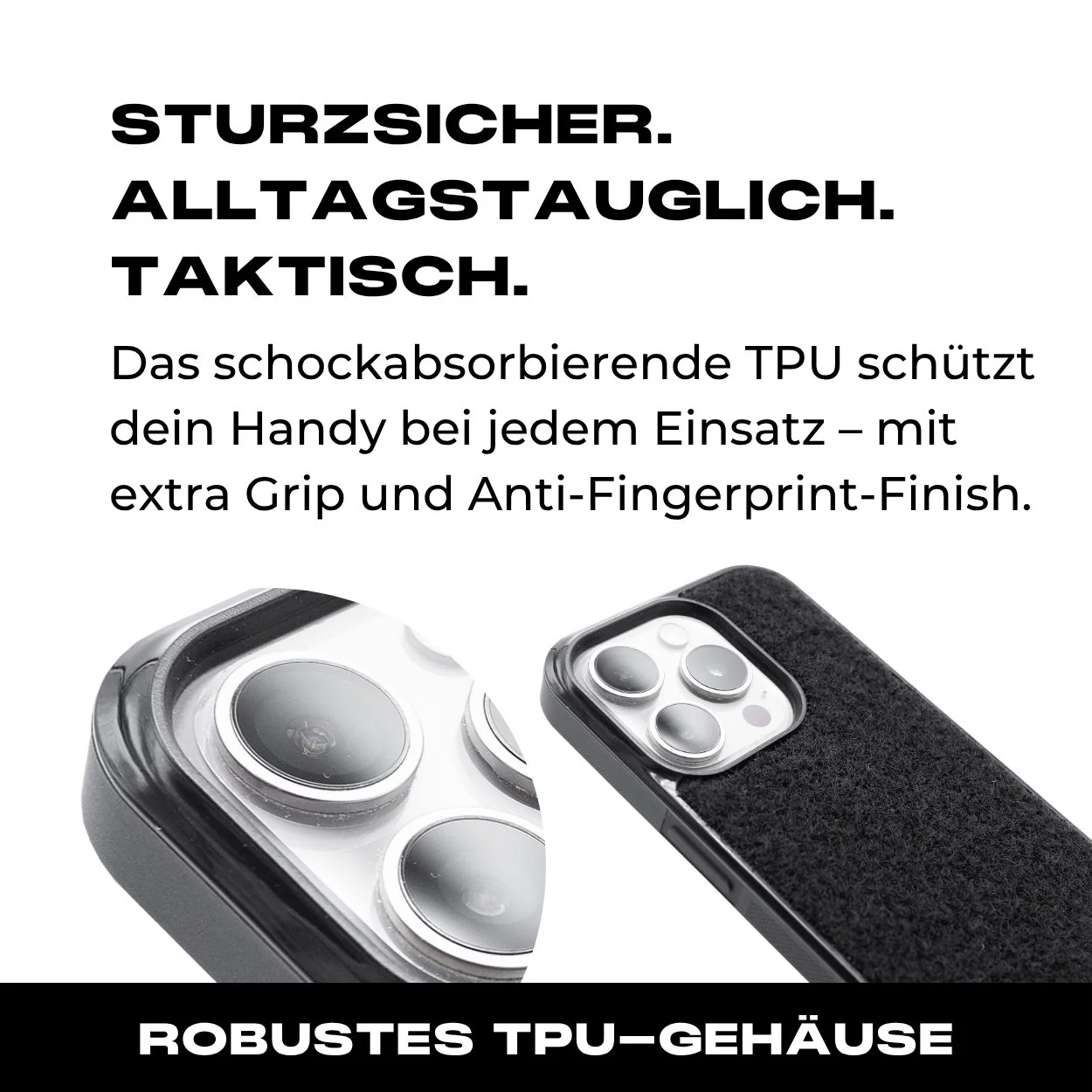 Tactical Case mit Wolfgrey Flauschklett - iPhone 15 Reihe - Image 3