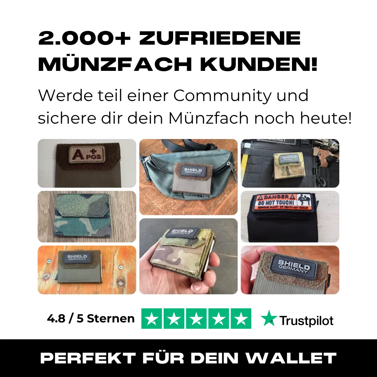 Tactical Wallet Münzfach - Schwarz - Image 11